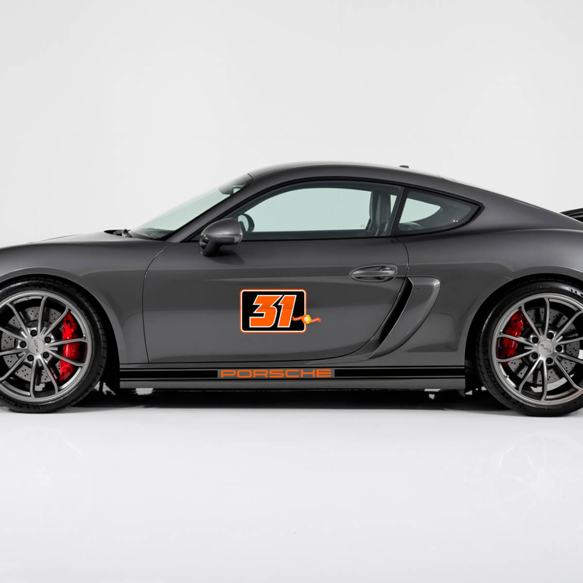 Paire Porsche 9ff Gturbo R Side Decal Rocker Panners Stripes Portes Kit Sticker Sticker - 2 Couleurs
