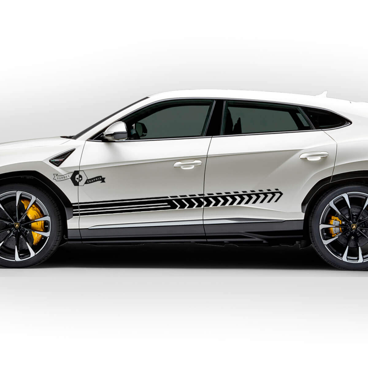 Paire Autocollant Bande Vinyle Décalcomanie Sticker Graphique Portières Latérales Lamborghini Urus 2021 2022 2023
