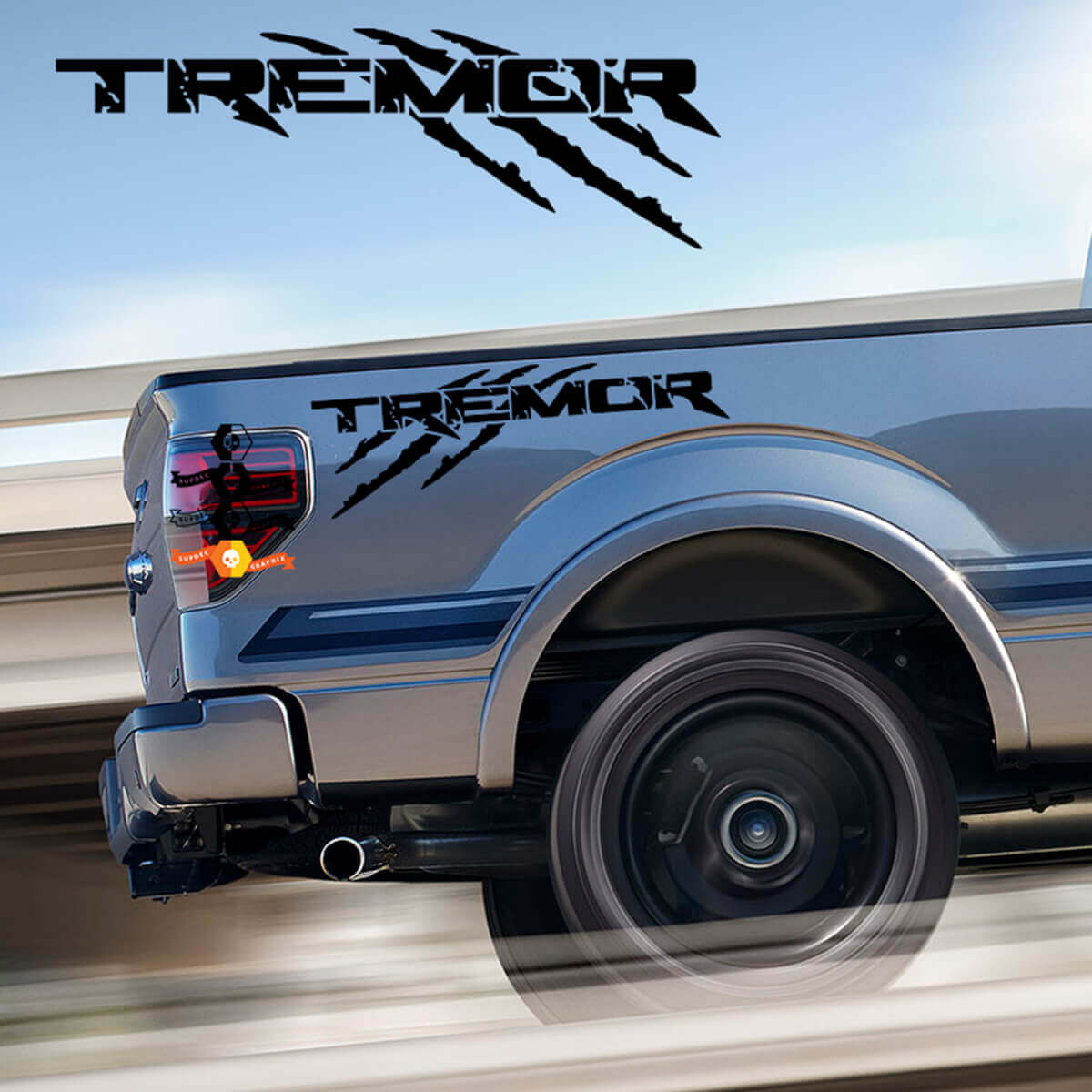 Décalcomanie pour Ford F-150 Tremor Rayures Style Raptor - Autocollants Tout-Terrain Côté Benne de Camion
