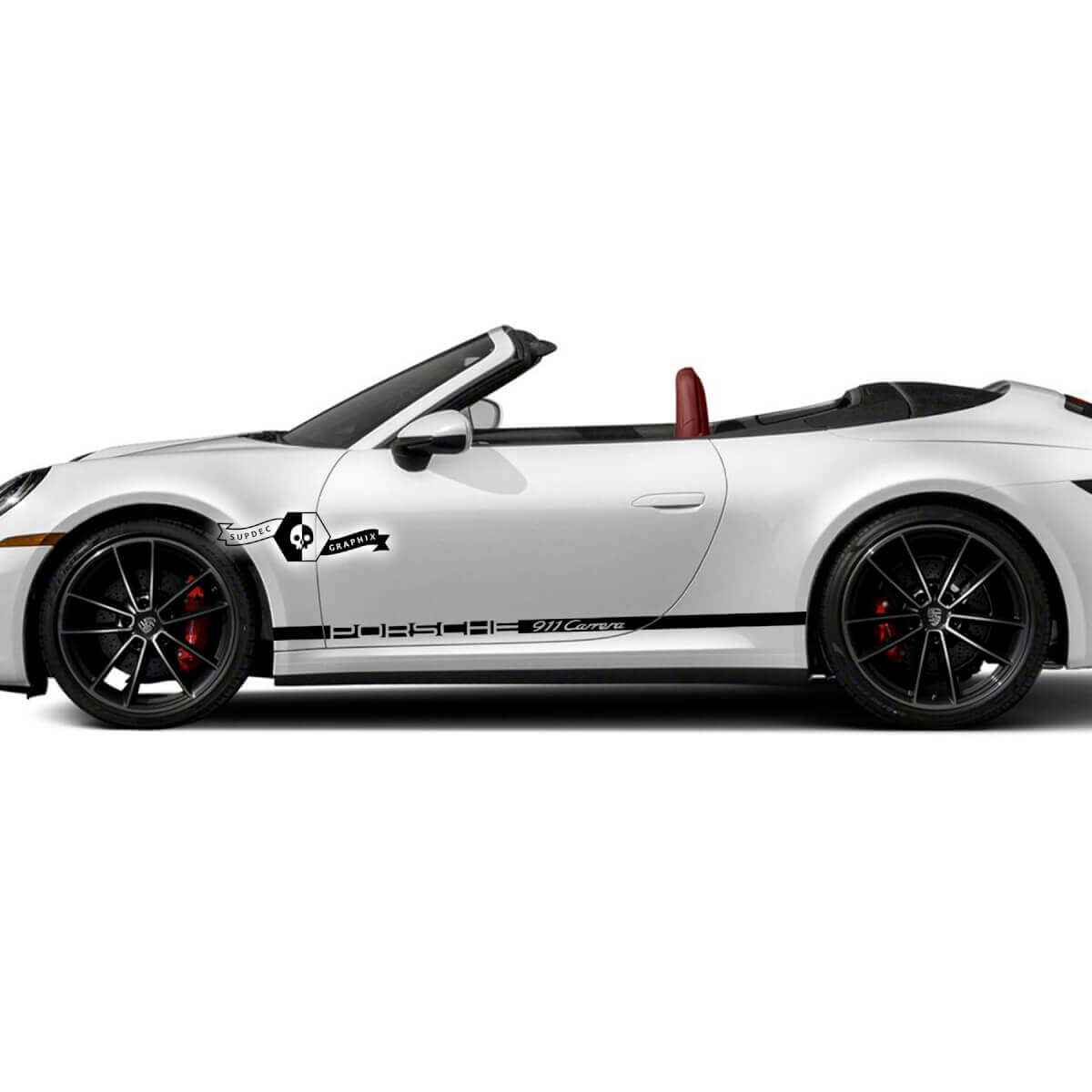 Autocollant vinyle latéral à fines rayures de marque pour Porsche 911