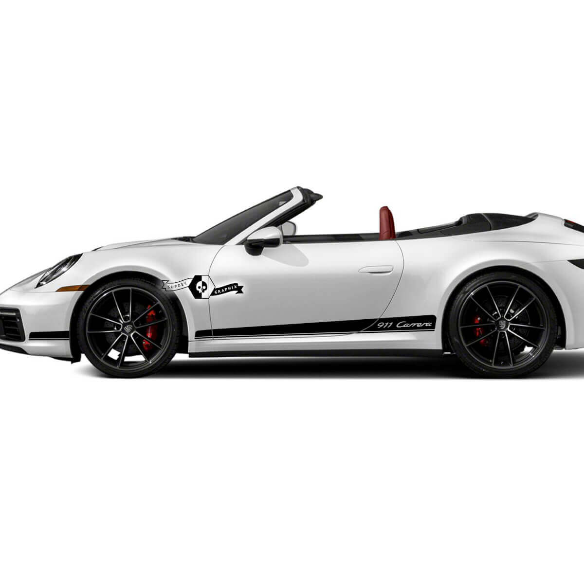 2 Porsche 911 Porsche Carrera Rocker Panel Solid Side Stripes Doors Kits Stickers Stickers
