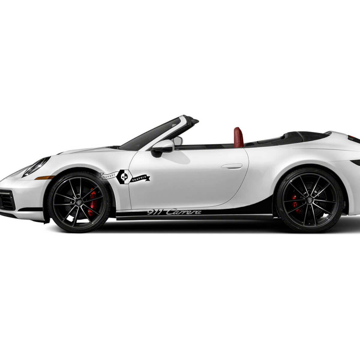 2 Porsche 911 Porsche Carrera Rocker Panel Extended Side Stripes Doors Kits Stickers Stickers
