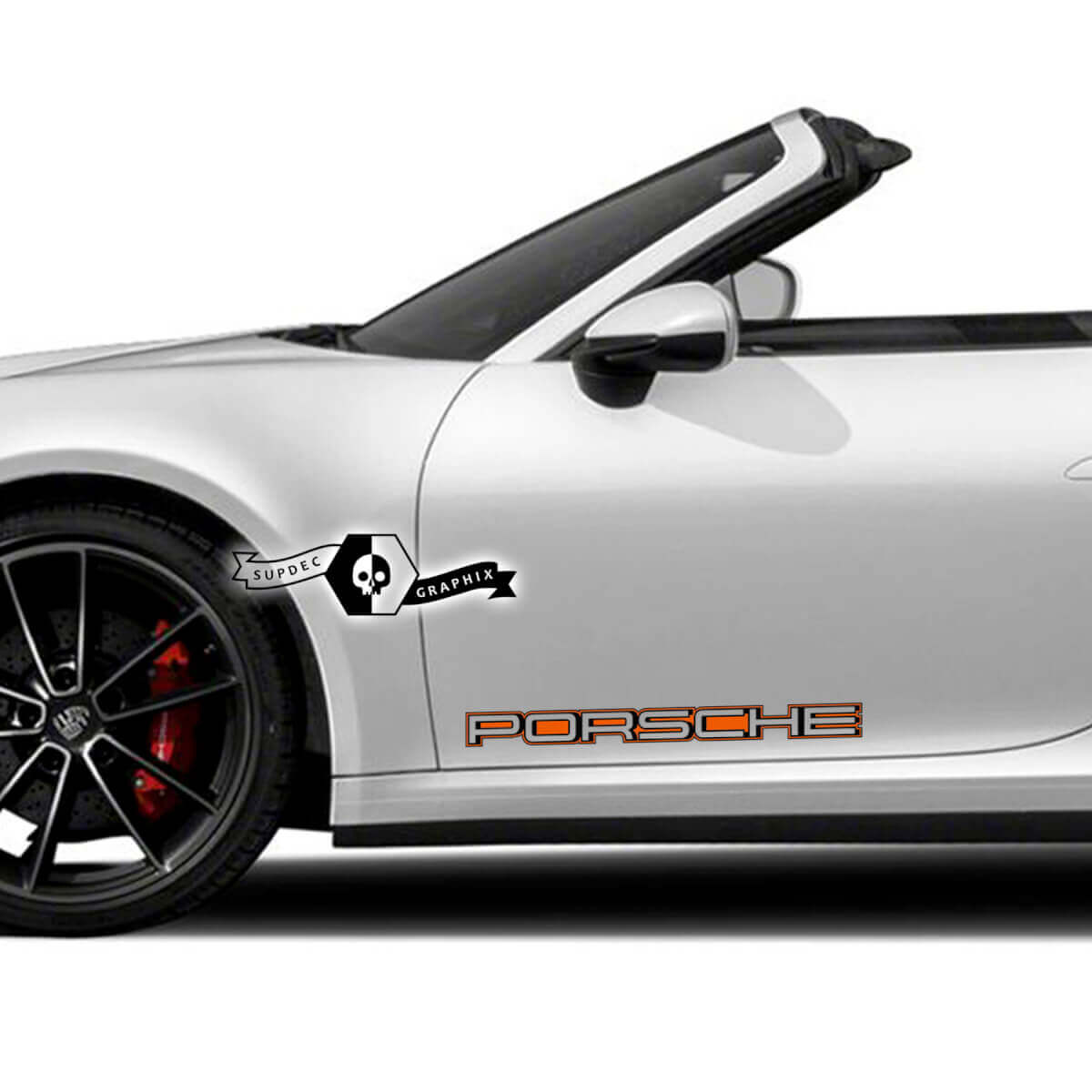 2 Kits Stickers Portes Latérales Porsche 911 Carrera 2 Couleurs Shadow
