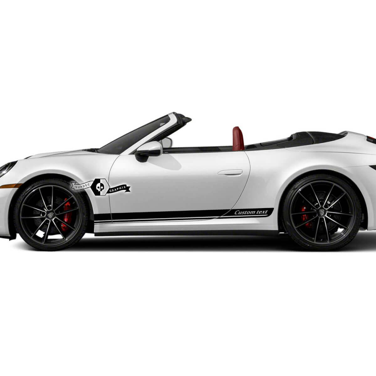 2 Porsche 911 Porsche Carrera Bas de caisse Garniture latérale Bandes Portes Kit Sticker Autocollant
