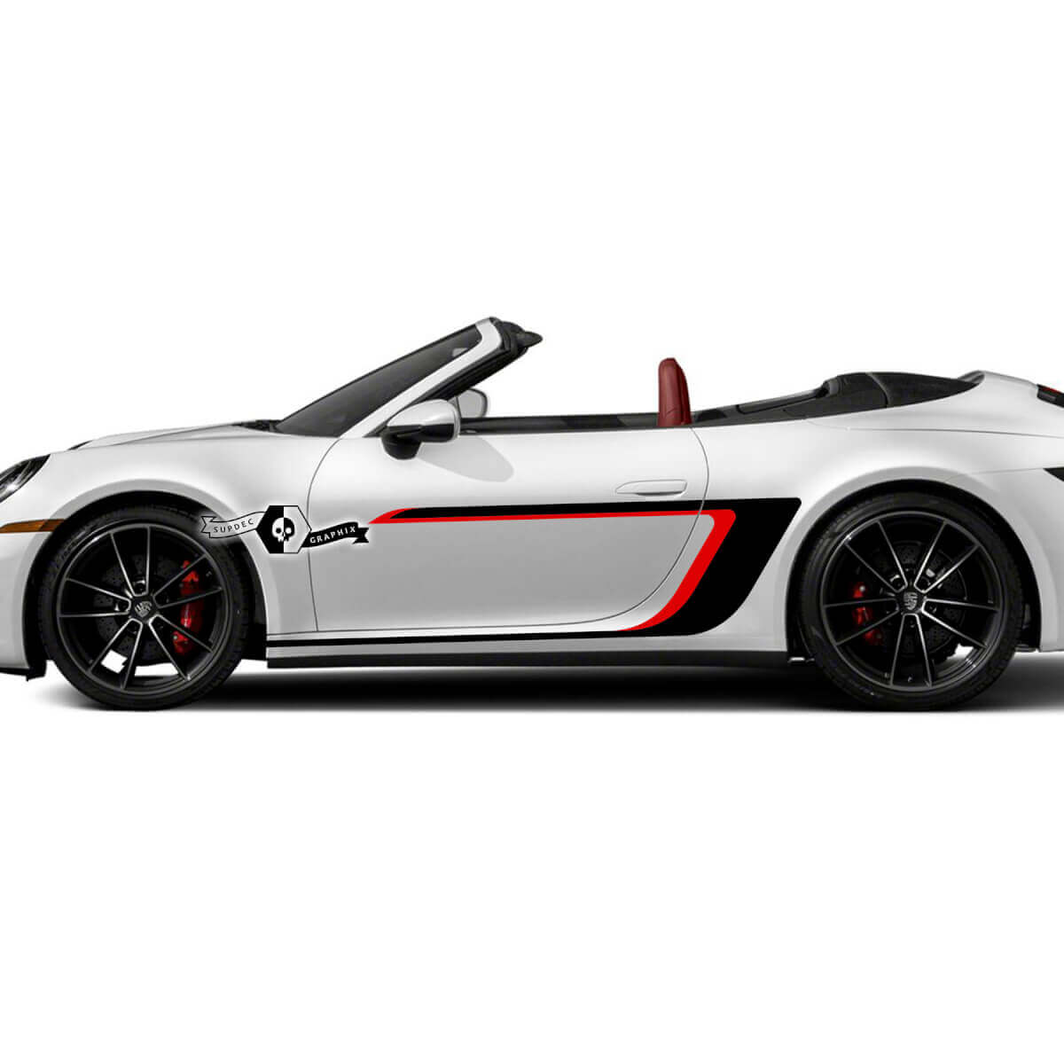 2 kits de portes latérales Porsche 911 Porsche Carrera 2 couleurs Accent Line Wrap Stickers Stickers
