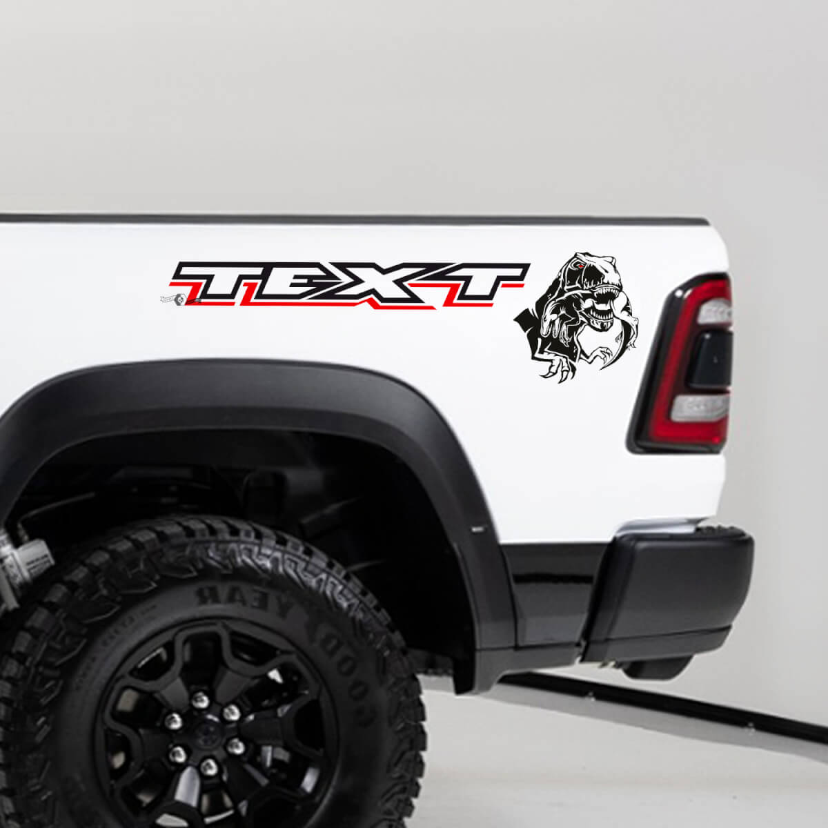 Kit d'autocollants en vinyle TRX Eating Raptor pour tablette de porte Dodge Ram TRX 2023