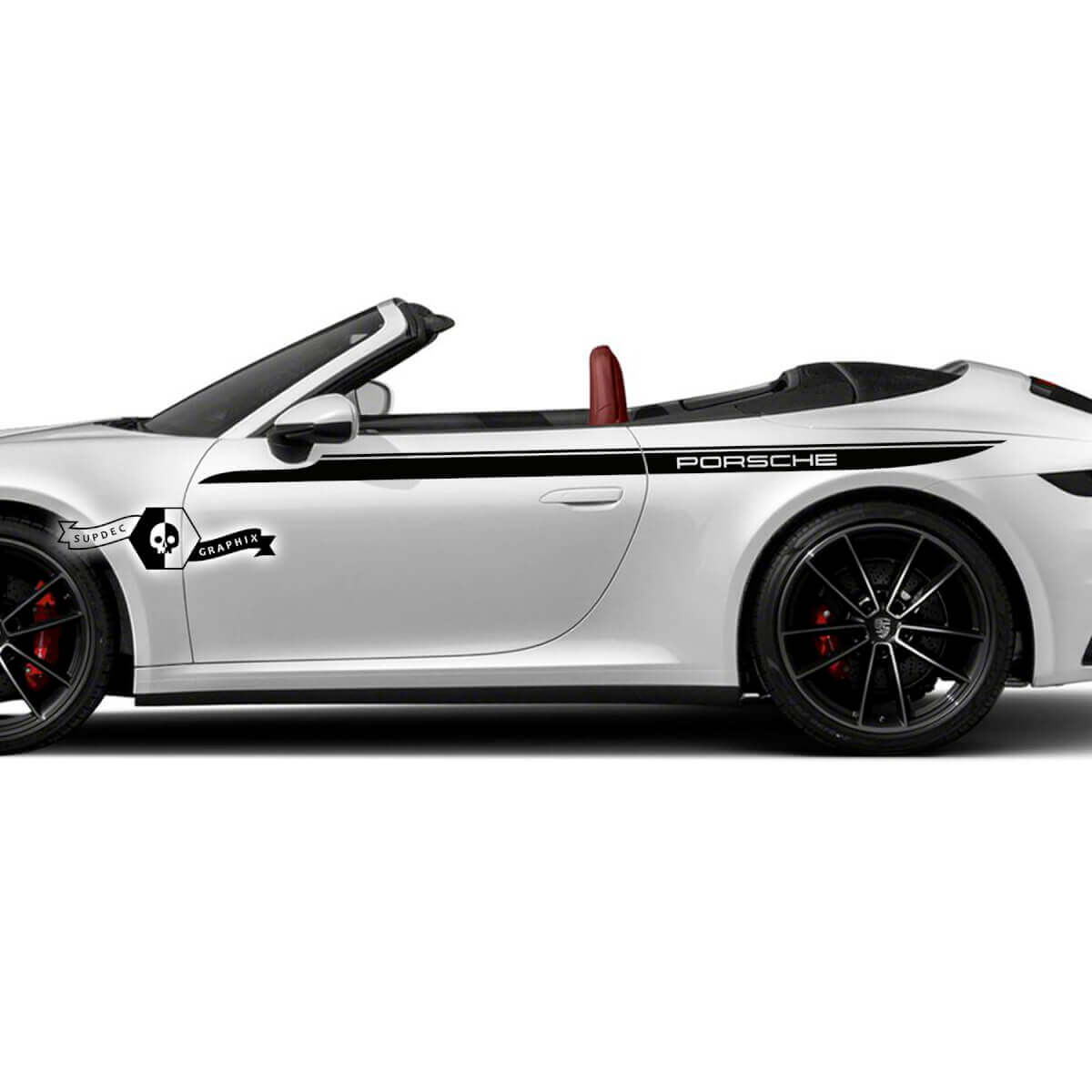 2 Nouvelle Porsche 911 Porsche Carrera Stripes Doors Up Kit Sticker Autocollant
