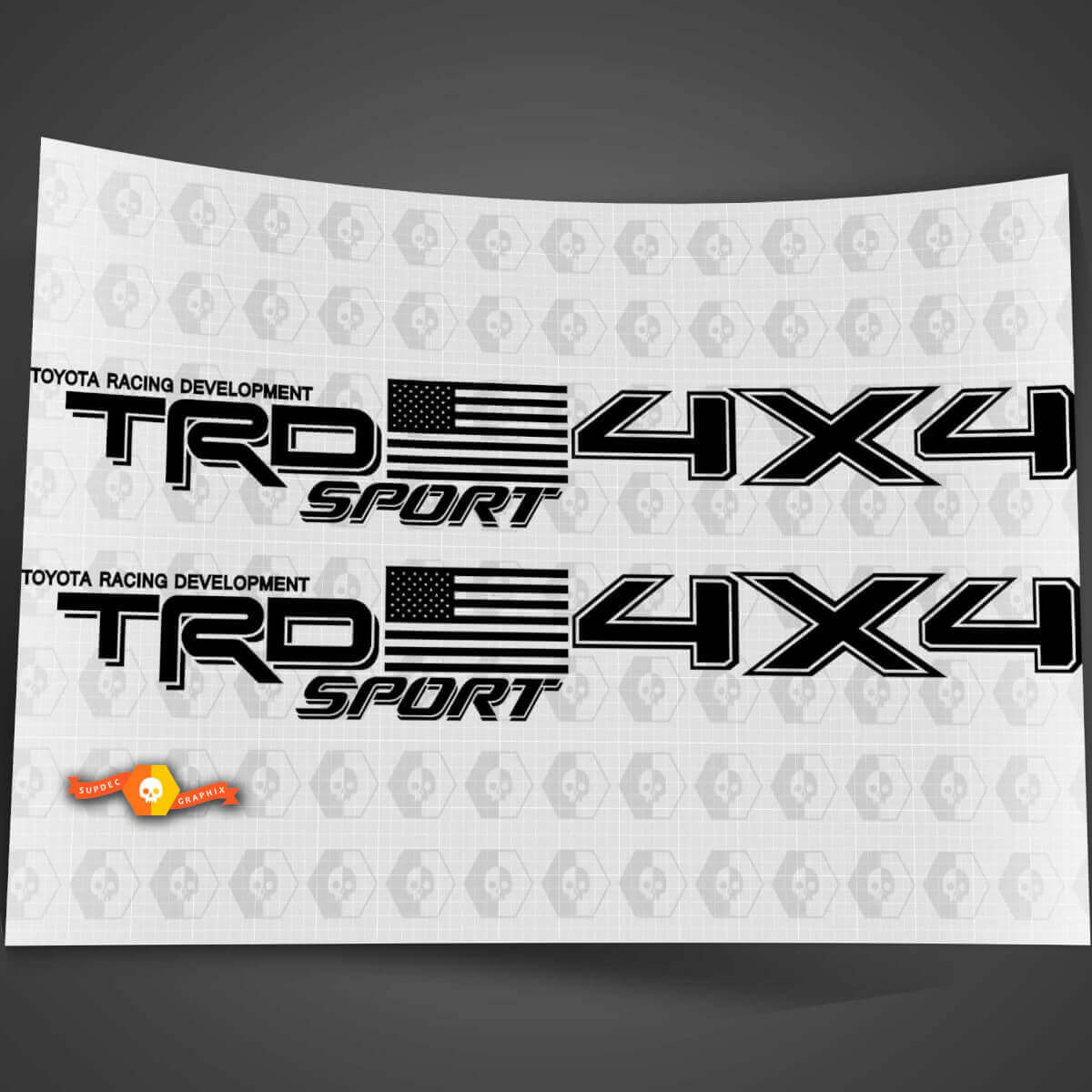Paire de décalcomanies latérales sport 4x4 drapeau USA pour camions Toyota Tacoma style TRD
