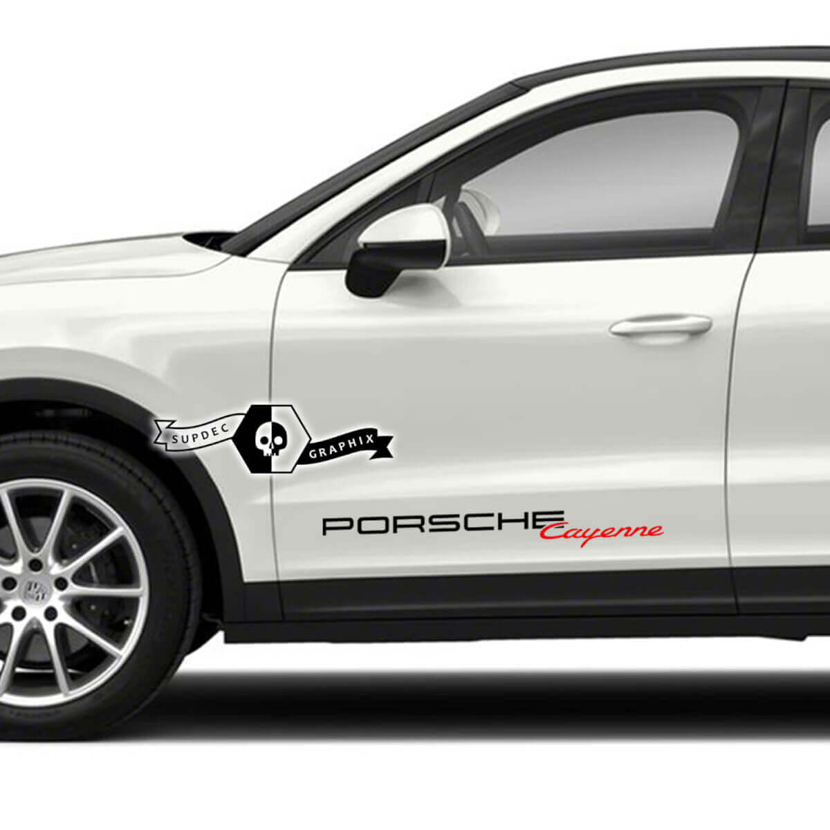 2 Kits Portes Latérales Porsche Cayenne Logo Stickers Autocollants 2 Couleurs
