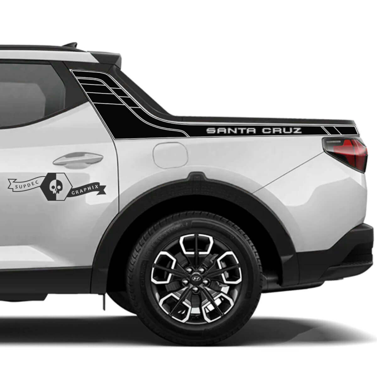 Kit d'autocollants vinyle de lettrage latéral moderne pour plateau Rally pour Hyundai Santa Cruz