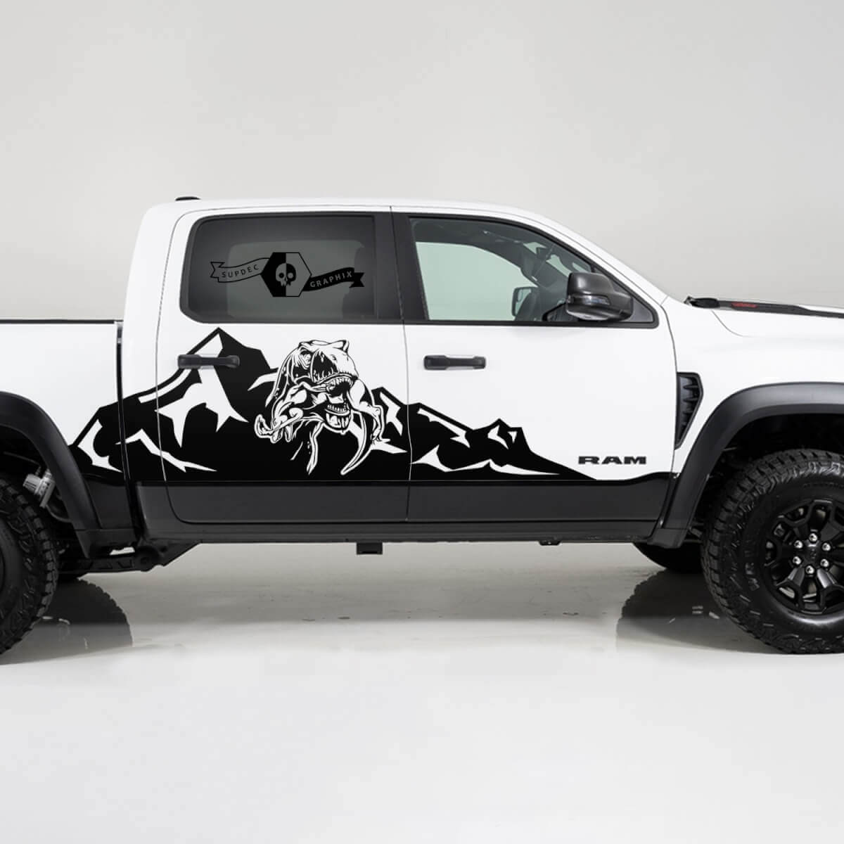 Kit d'autocollants vinyle latéraux TRX Huge Mountains pour RAM 1500 2021+