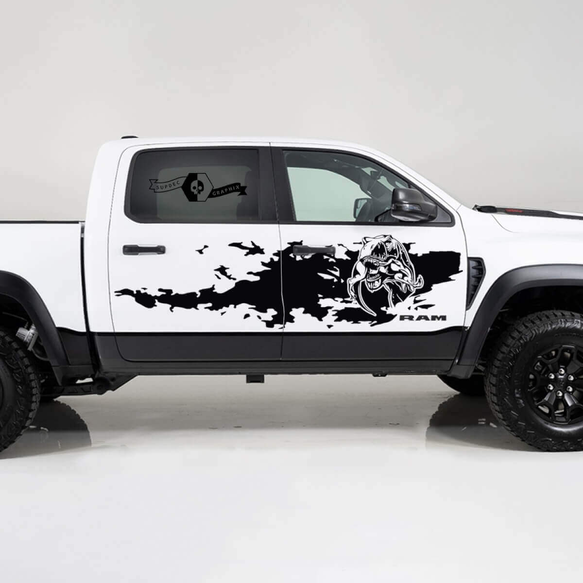 Kit de décalcomanies latérales en vinyle style éclaboussures de boue TRX pour Dodge Ram1500 2021+