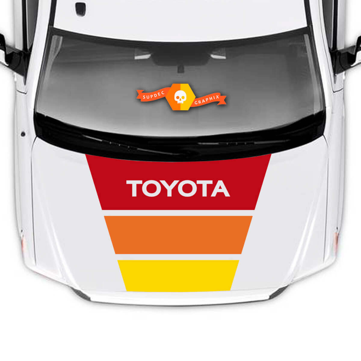 Autocollant en vinyle à bandes capot rétro tricolore pour Toyota Tundra 2014-2027