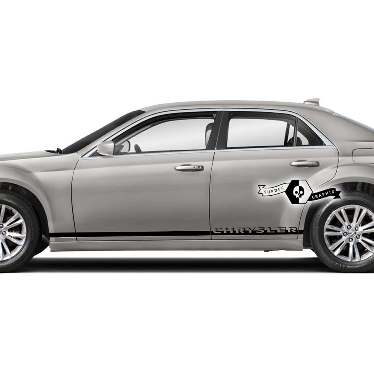2X Chrysler 300 portes latérales panneau à bascule graphique voiture vinyle autocollant autocollant
