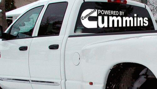 Autocollant vinyle pour lunette arrière avec logo Powered by Cummins pour Dodge Ram
