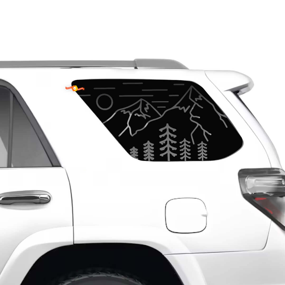 Autocollant en vinyle pour fenêtre latérale Paysage montagneux forestier pour Toyota 4Runner