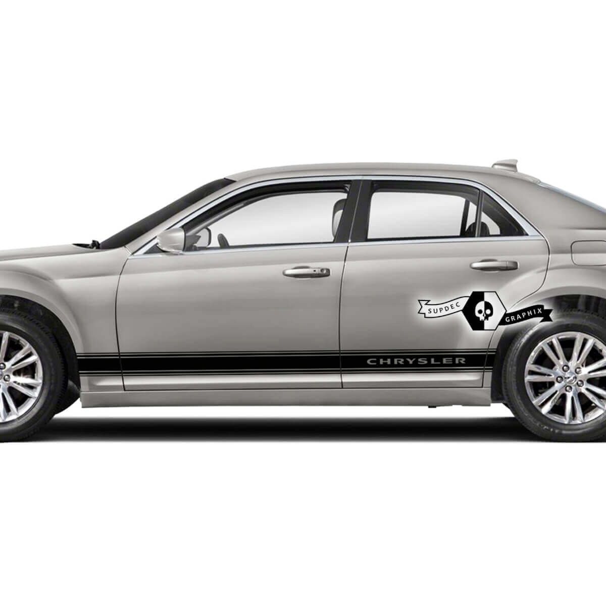 Paire d'autocollants en vinyle pour garniture de ligne automobile Chrysler 300 Touring, panneau graphique de voiture
