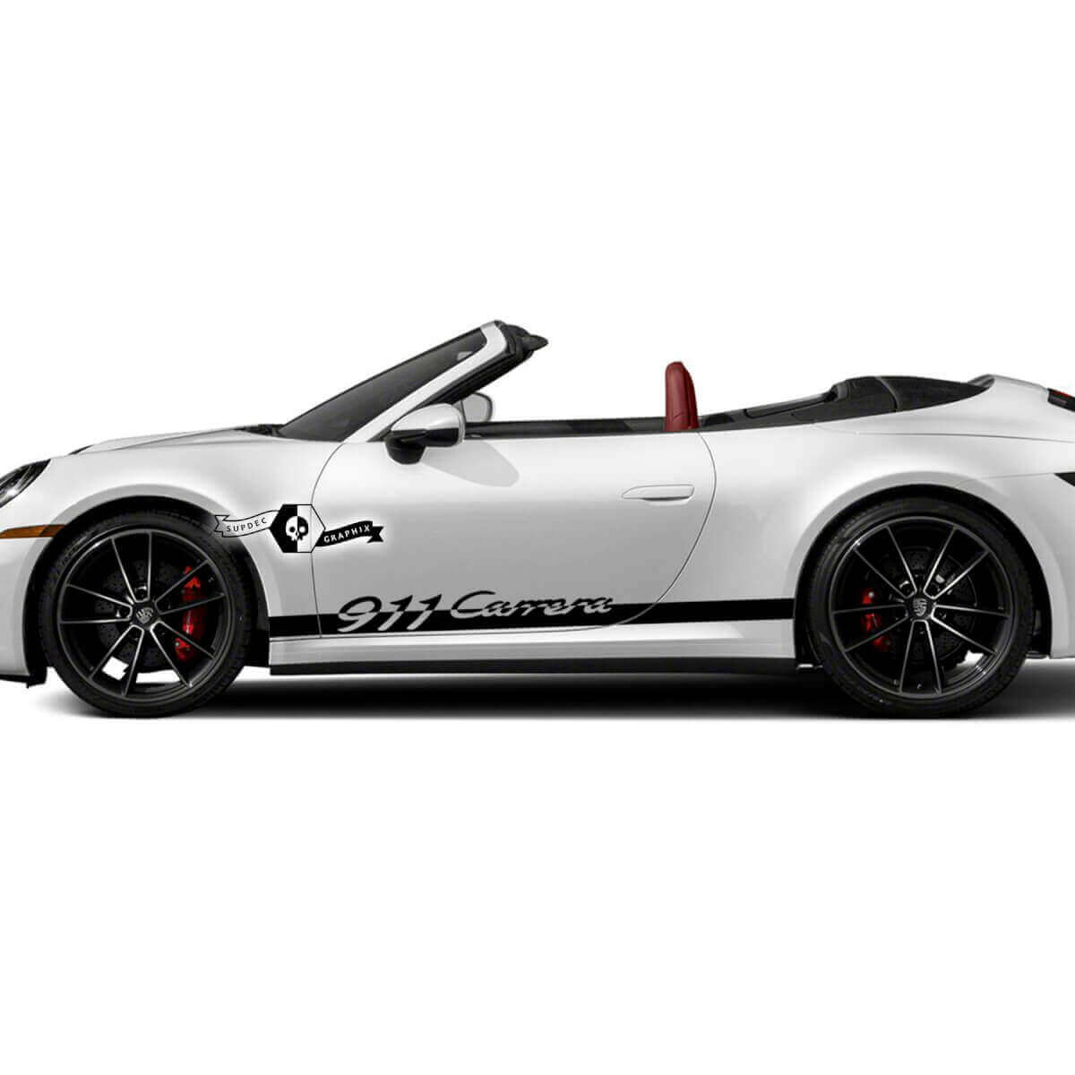 Paire Porsche Porsche 911 Carrera Rocker Panel Bandes Latérales Portes Kit Stickers Autocollants
