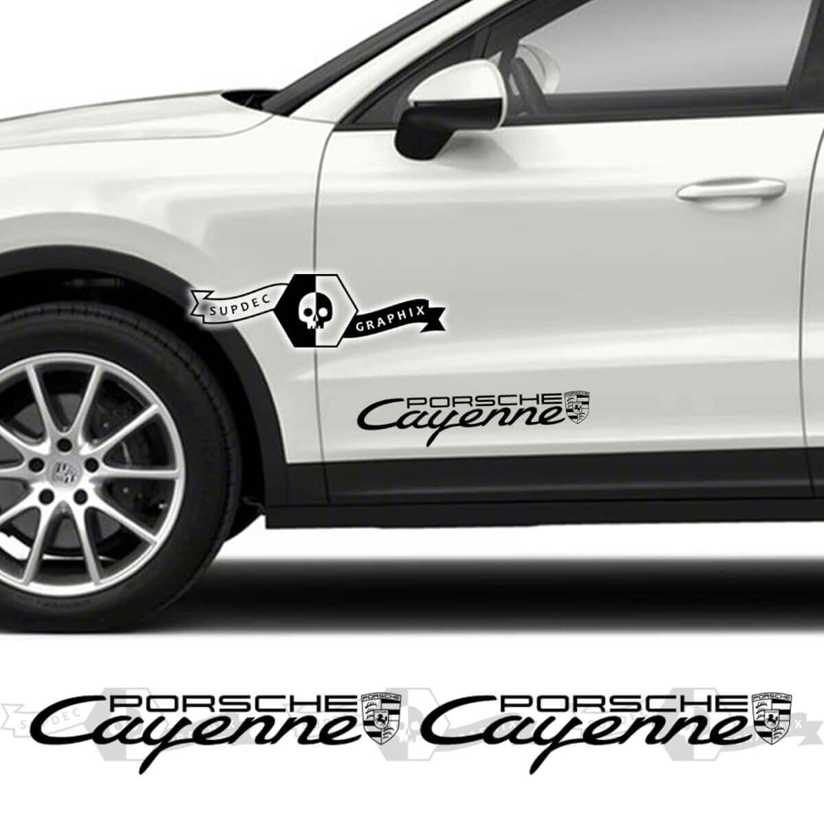 2x Porsche 2023 Porsche Cayenne Logo Porte Autocollants Autocollants
