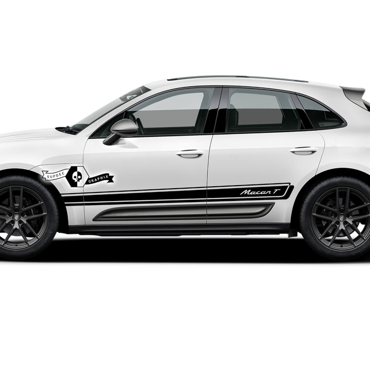 2x Porsche 2023 Porsche Macan T Garniture Latérale Bandes Portes Autocollants Autocollants
