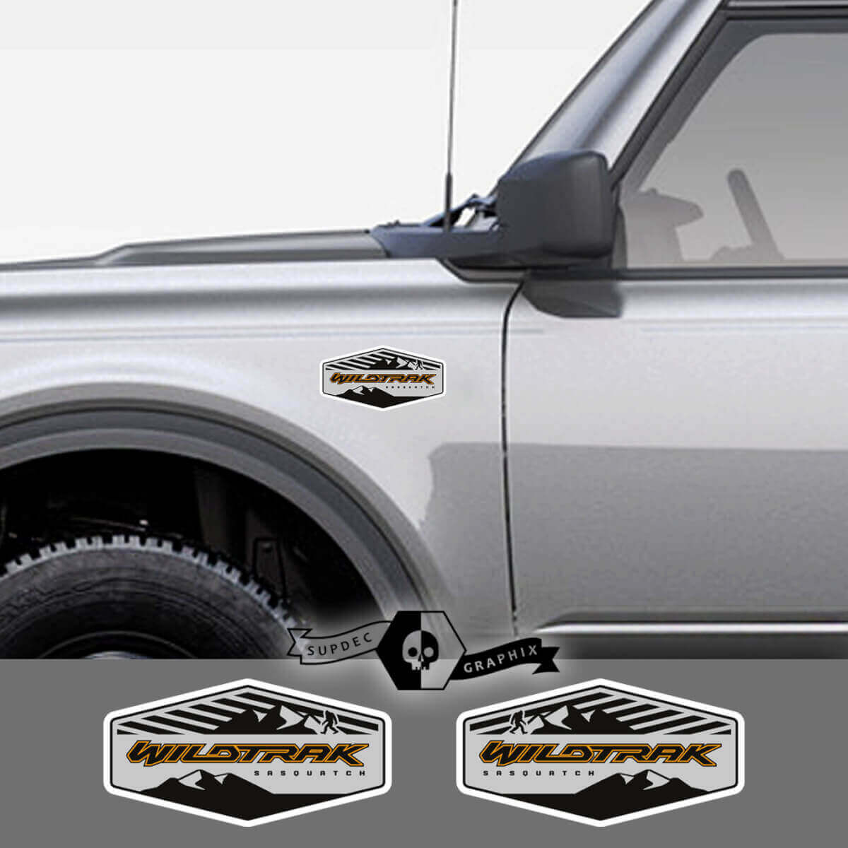 Autocollant en vinyle bande emblème montagne Sasquatch pour Musclecar Bronco Wildtrak