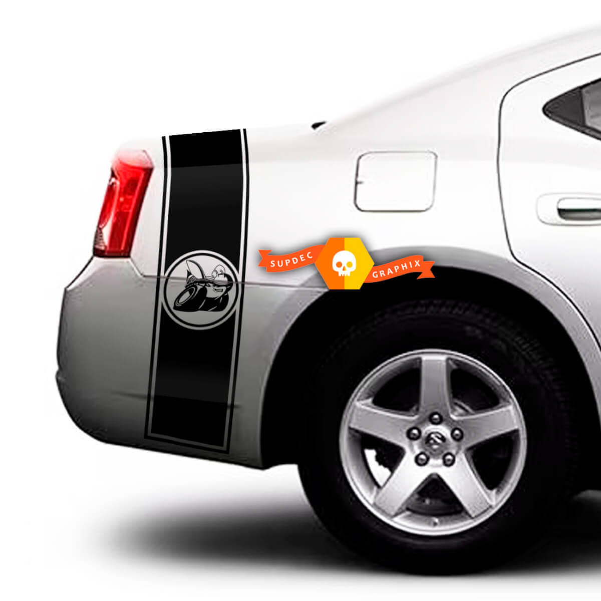 Dodge Charger Super Bee 2009 - 2015 Trunk Band Stripe Garniture Sticker Autocollant Kit graphique complet
