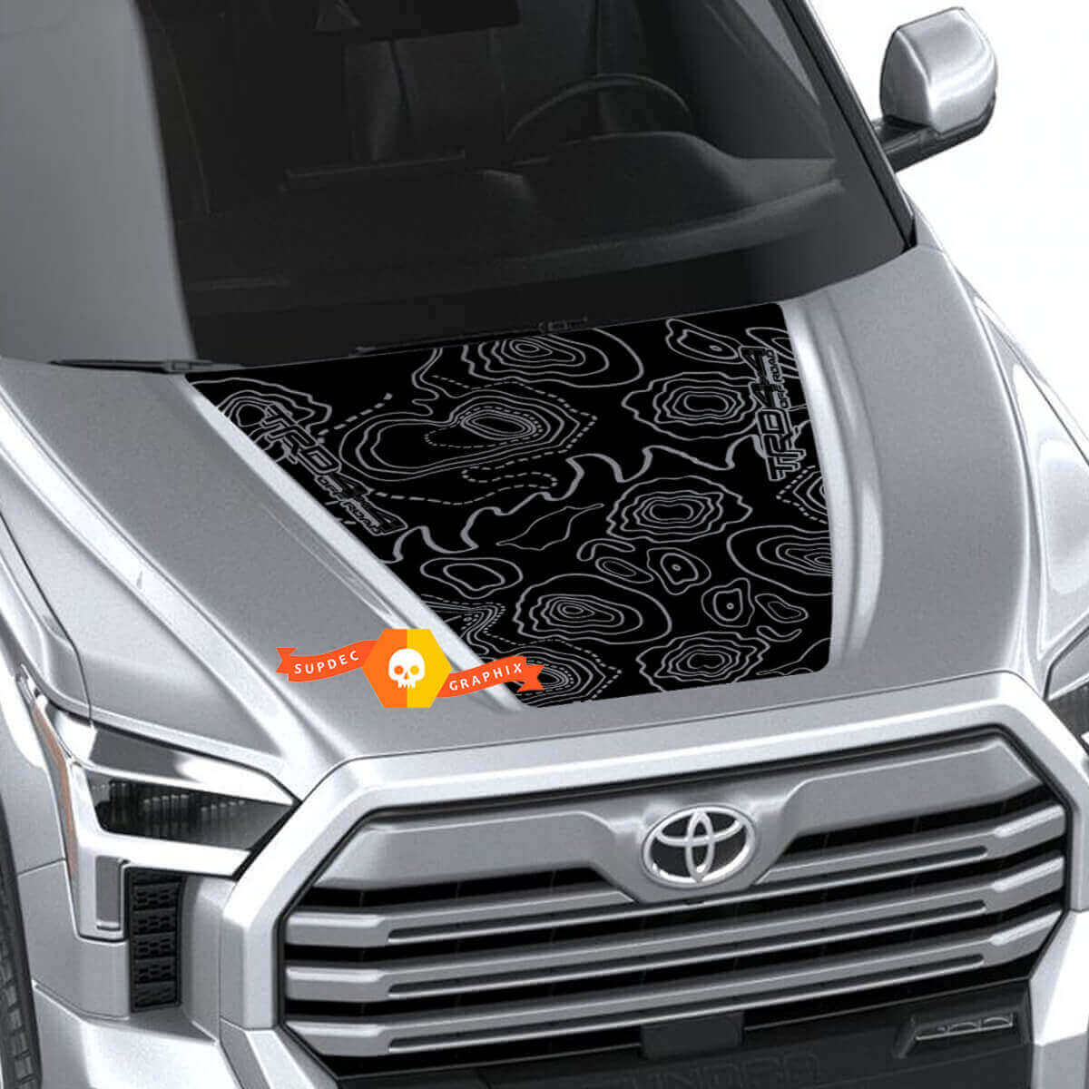 Autocollant en vinyle de capot carte topographique style TRD pour Toyota Tundra 2021+