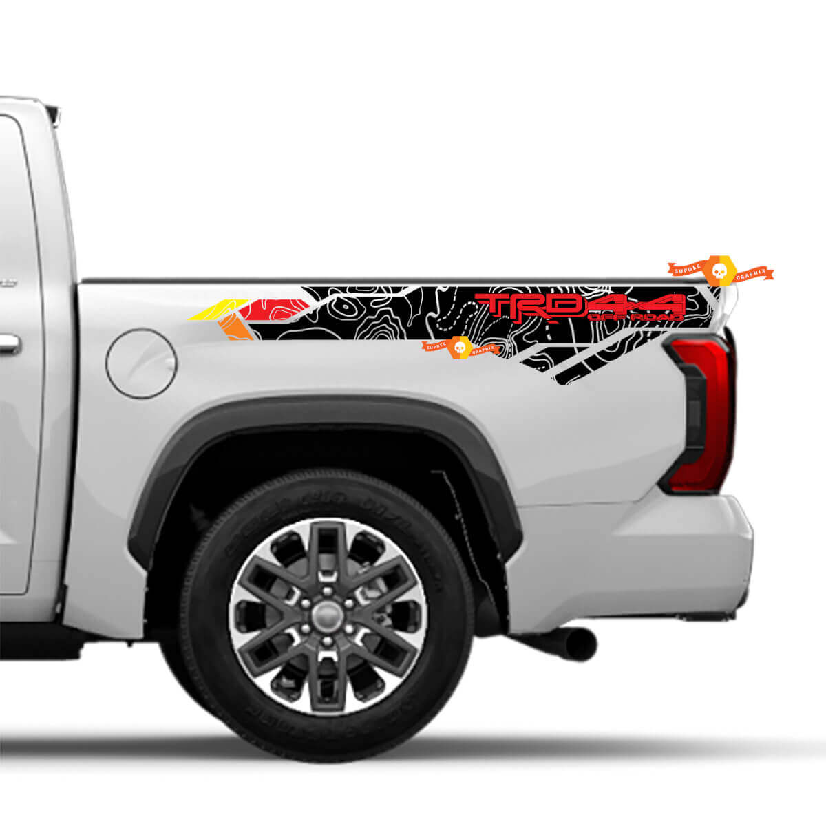 Autocollants en vinyle vintage avec logo carte topographique TRD pour Toyota Tundra troisième génération XK70 2021+