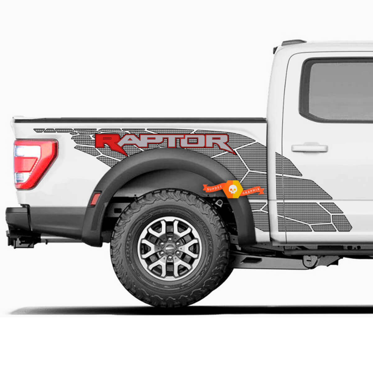 Kit d'autocollants latéraux en vinyle à damier pour camion Musclecar power truck