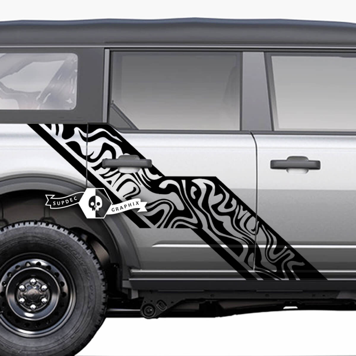 Paire de Portes Latérales Portes Graphiques Splash Stickers Autocollants pour Ford Bronco 20212022 2023
