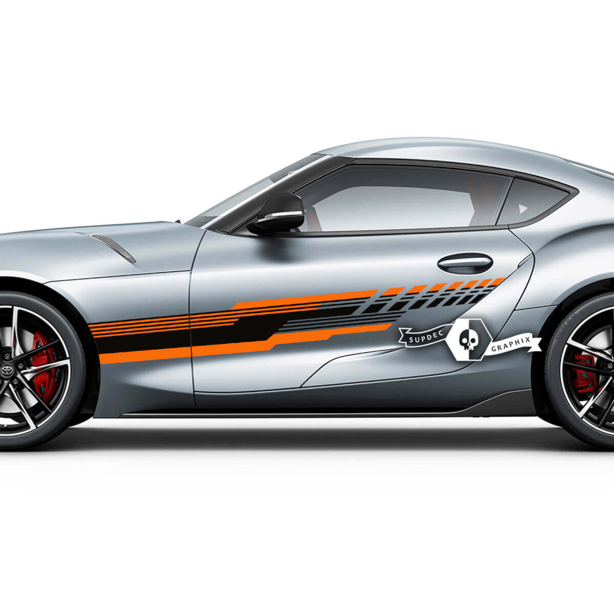 Toyota Supra MK V A90 A91 Portes Lignes latérales Rayures 2 couleurs Racing Graphics Stickers Autocollants
