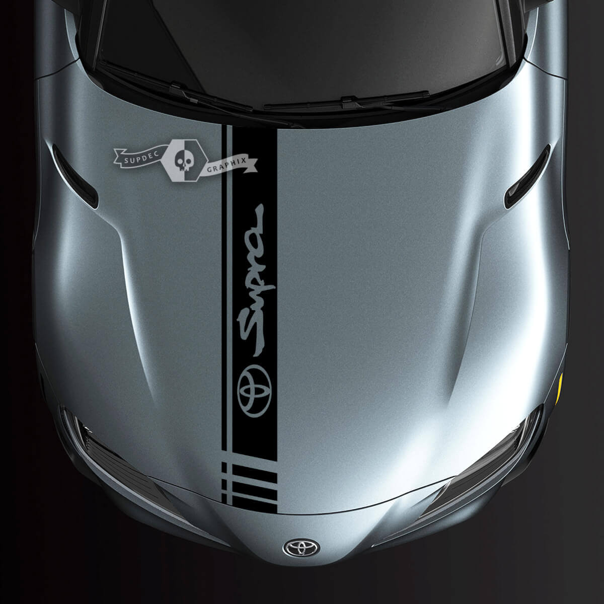 Toyota Supra MK V A90 A91 Hood Racing Stripe Graphics Autocollant autocollant
