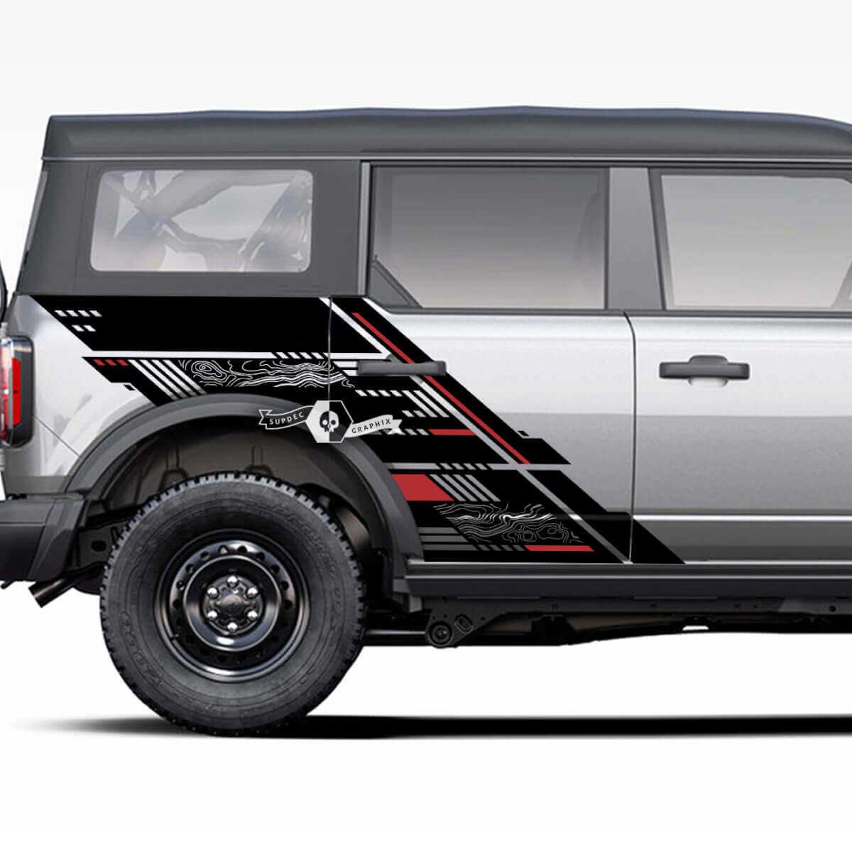 Paire de Portes Côté Lit Fender power truck Graphics Splash Stickers Autocollants 2 Couleurs Musclecar horse 20212022 2023
