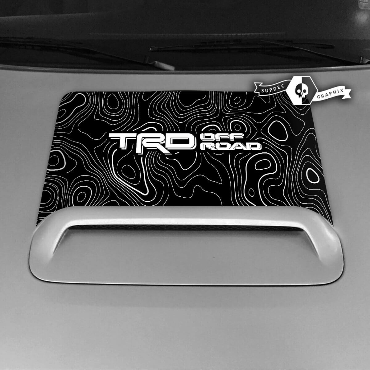 Toyota 4runner TRD Hood Scoop Autocollant Décalcomanie Graphique Carte topographique 2020 2021 2022 2023
