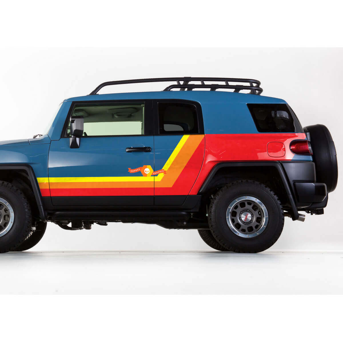 Paire d'autocollants vinyle de bandes latérales style vintage pour Toyota FJ Cruiser