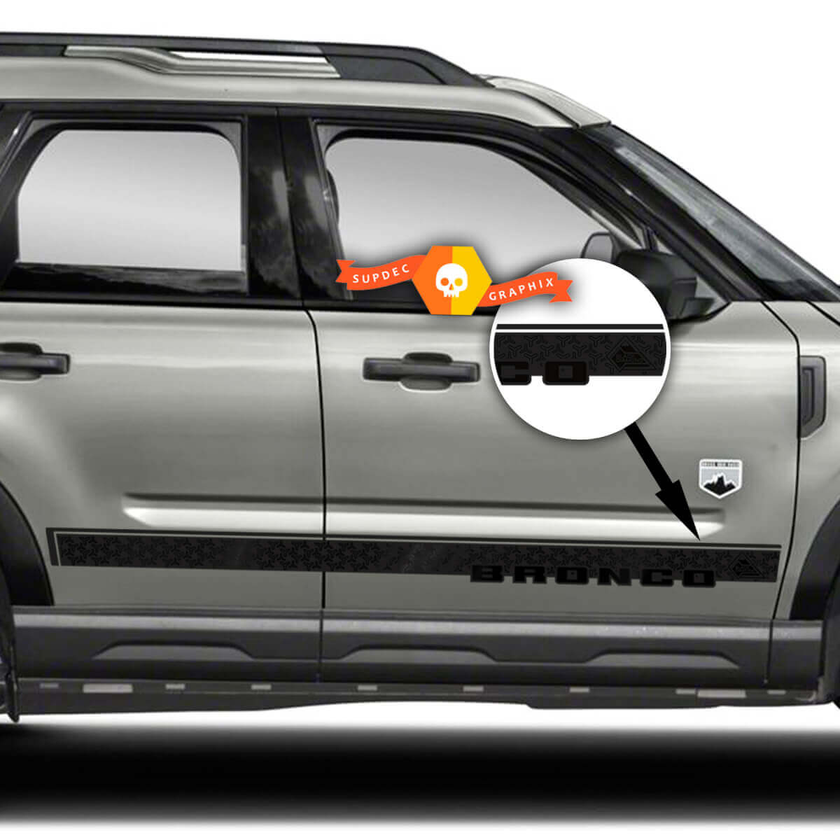 Kit d'autocollants vinyles de bandes de porte de marque pour Musclecar cheval Sport