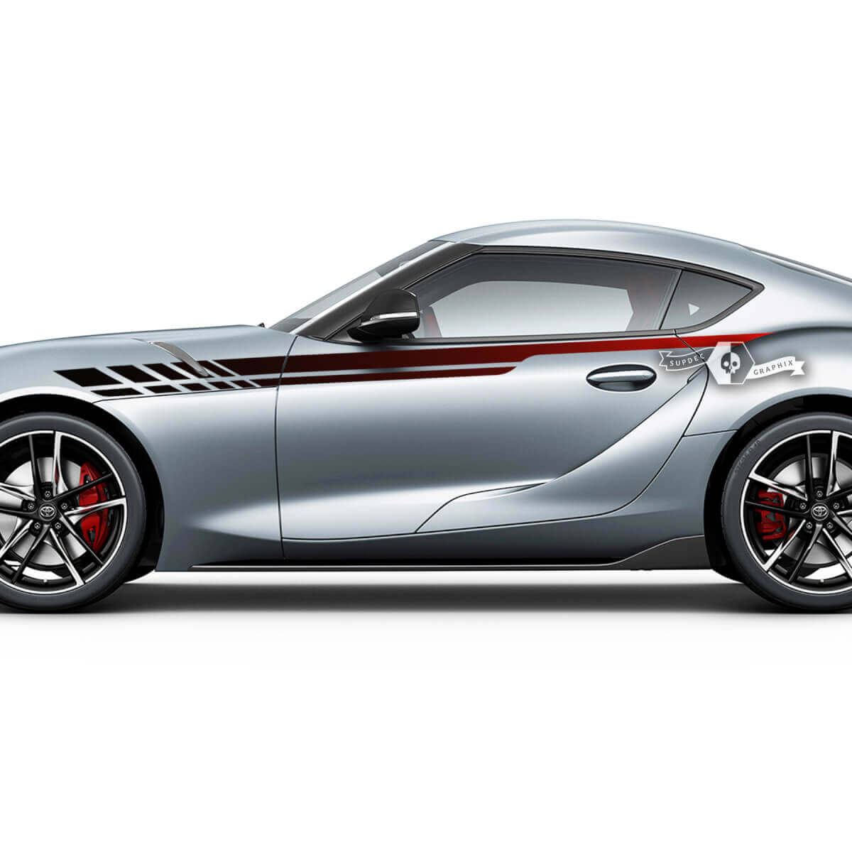 Paire Toyota Supra MKV A90 A91 Door UP Gradient Stripe Side Graphics Stickers Autocollants
