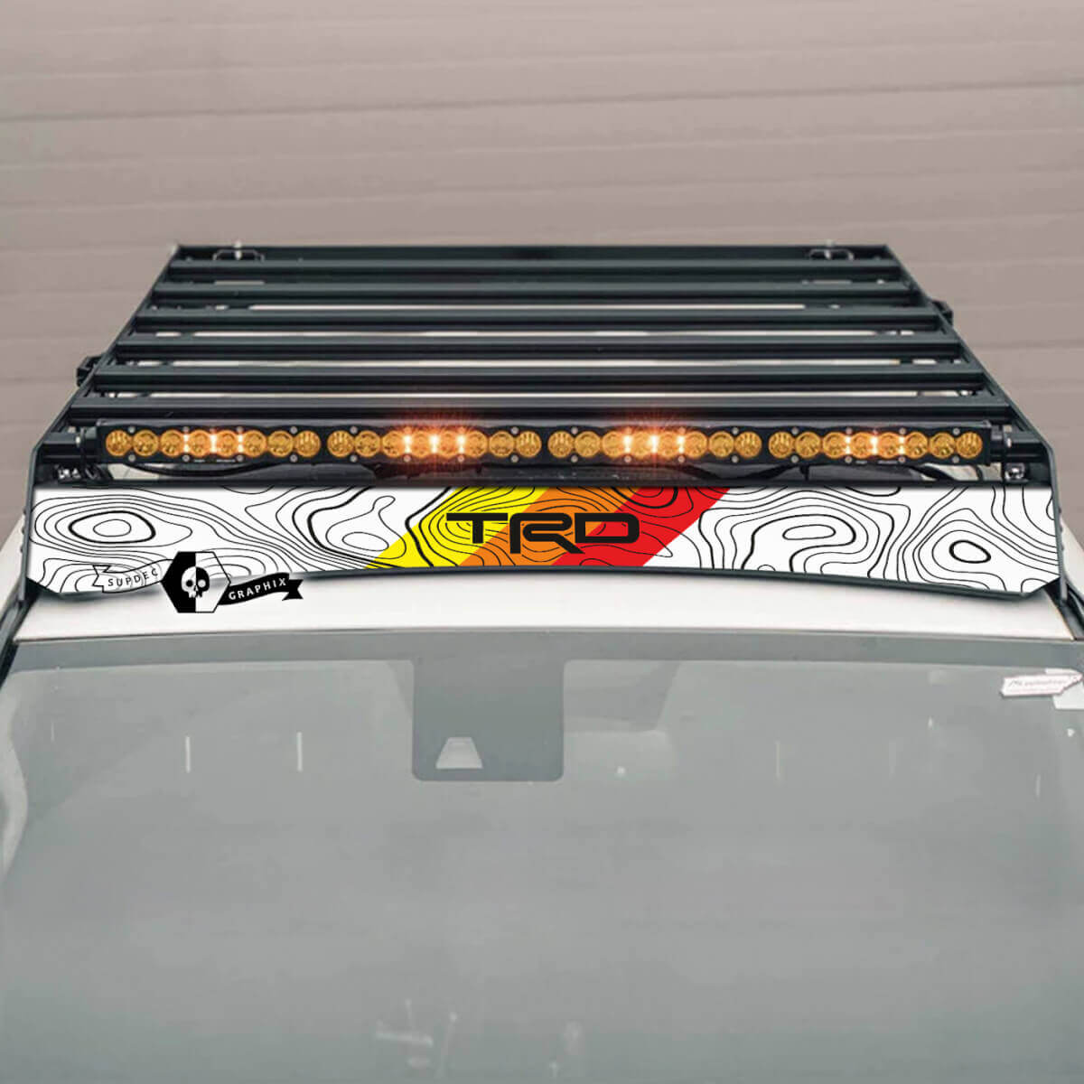 4Runner 2014- 2023+ RACK de toit carte topographique autocollant bande autocollant pour Toyota 4Runner TRD
