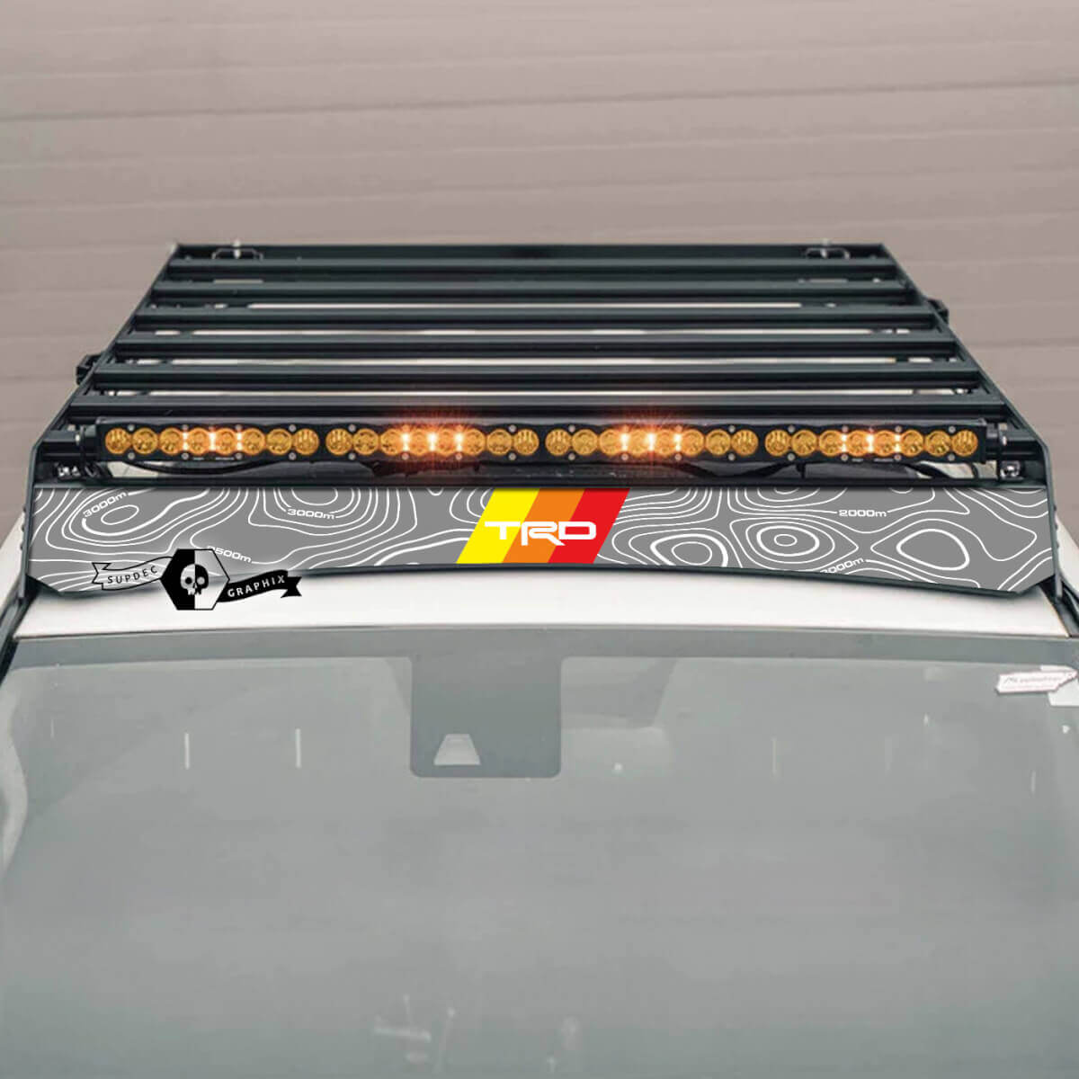 4Runner 2014 -- 2023+ TOIT RACK Topographique Carte Autocollant Autocollant pour Toyota TRD 4Runner
