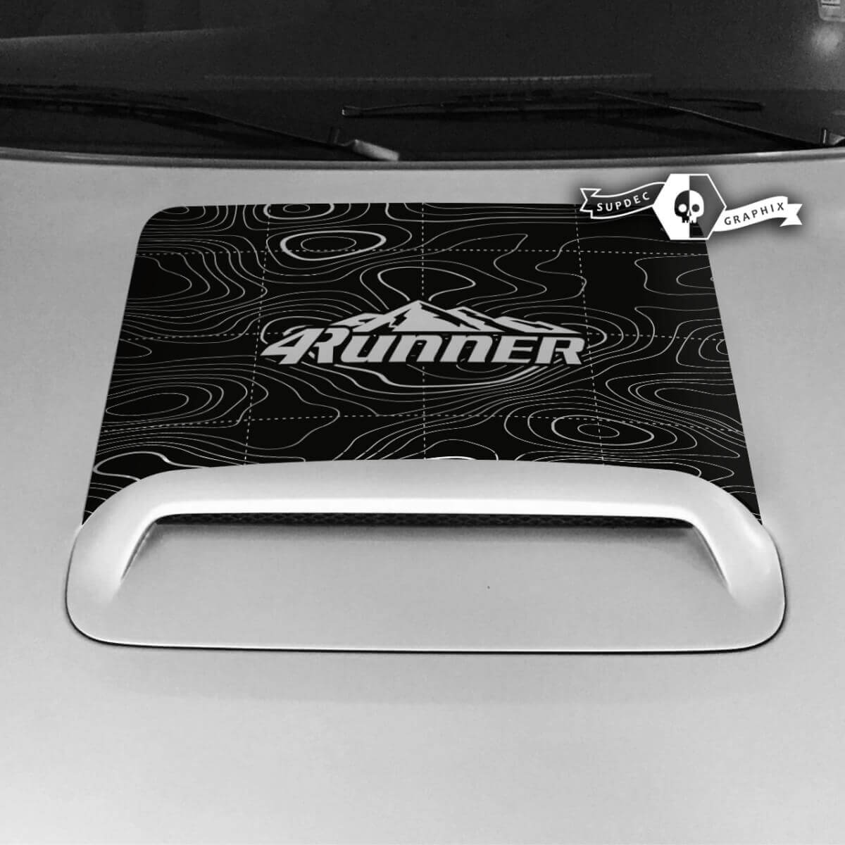 Autocollant Vinyle Entrée d'Air Capot Carte Topographique pour Toyota 4Runner TRD Off Road 2020-2023