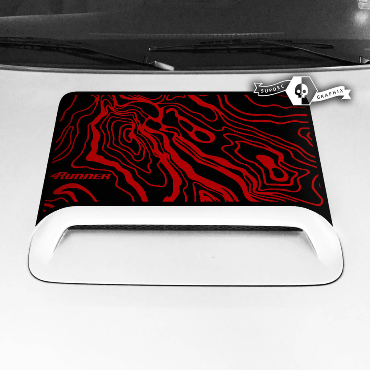 Toyota 4runner TRD Hood Scoop Autocollant Décalcomanie Graphique Carte Topographique Lignes 2 Couleurs 2020 2021 2022 2023
