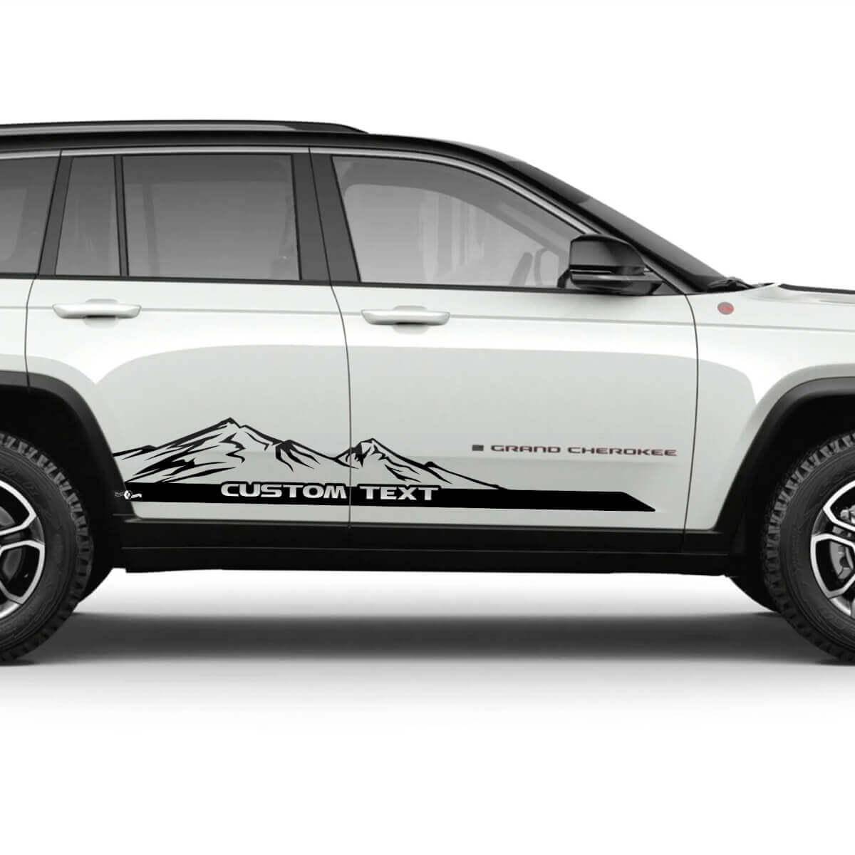 Autocollant en vinyle de bandes personnalisées Mountains Custom Doors pour Jeep Grand Cherokee Trailhawk