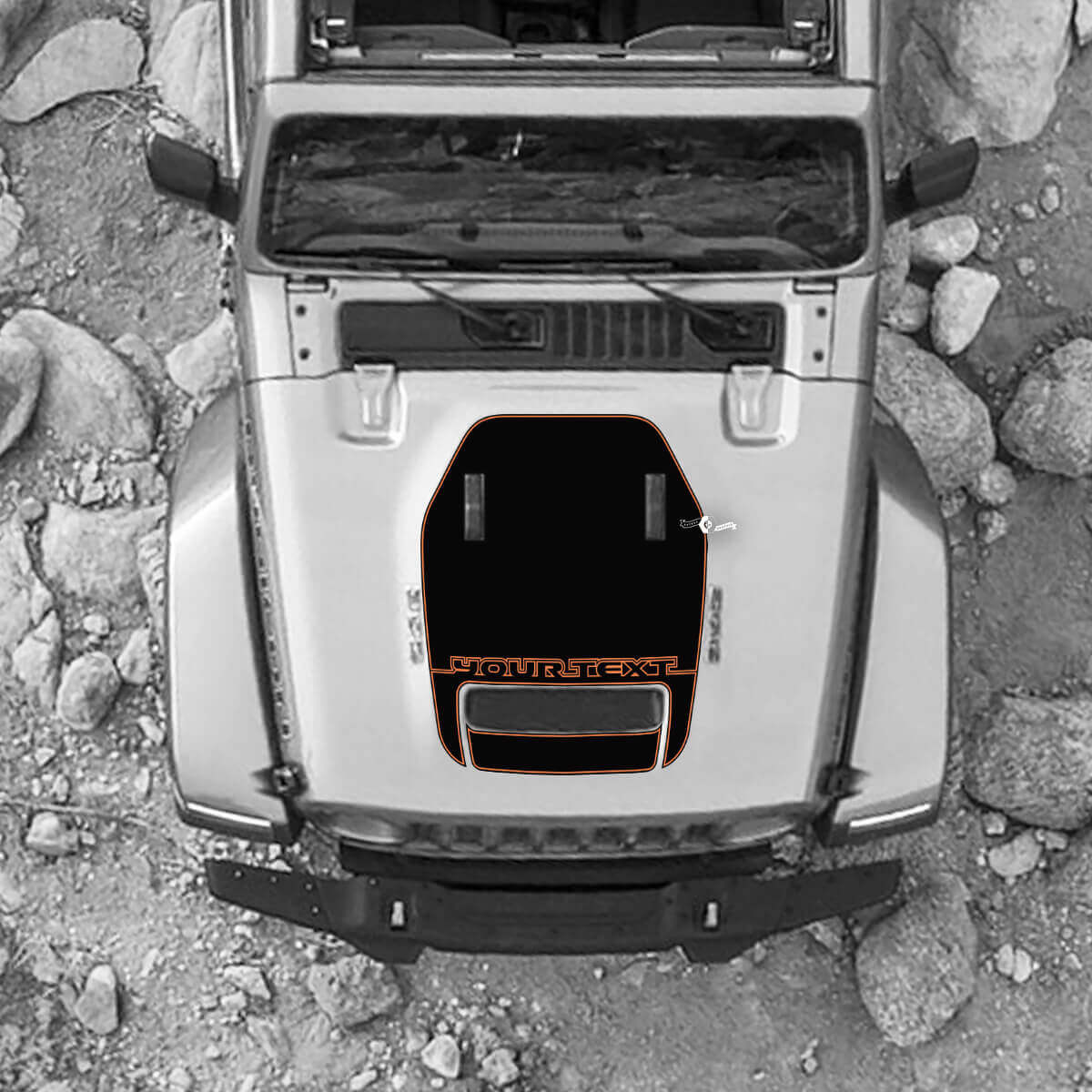 Capot pour 2021 2022 2023 Jeep montagnes Wrangler Logo Rubicon autocollant graphique vinyle SupDec Design 2 couleurs
