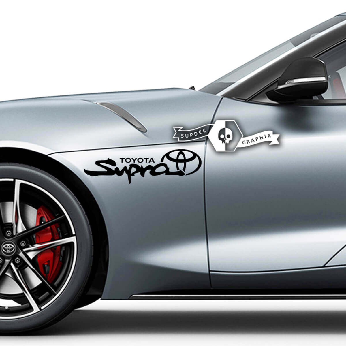 2x Toyota Supra MKV A90 A91 Fender Logo Graphics Stickers Autocollants
