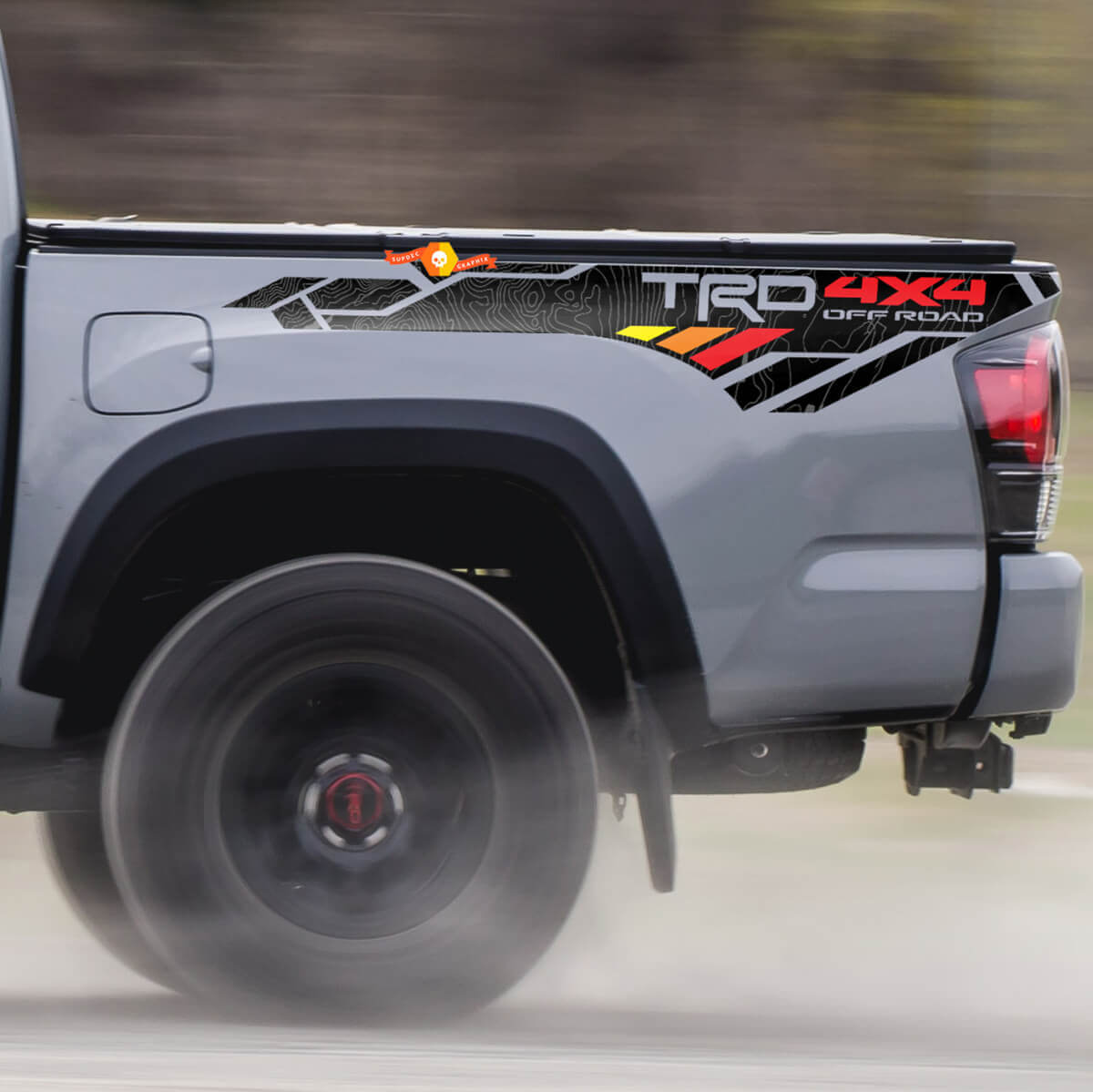 Autocollant Vinyle Latéral de Caisse Tout-Terrain 4x4 Style TRD pour Toyota Tacoma Tundra