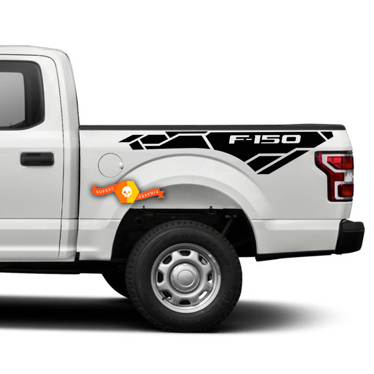Paire de décalcomanies de lit à rayures latérales autocollant en vinyle graphique pour Ford F150 F-150
