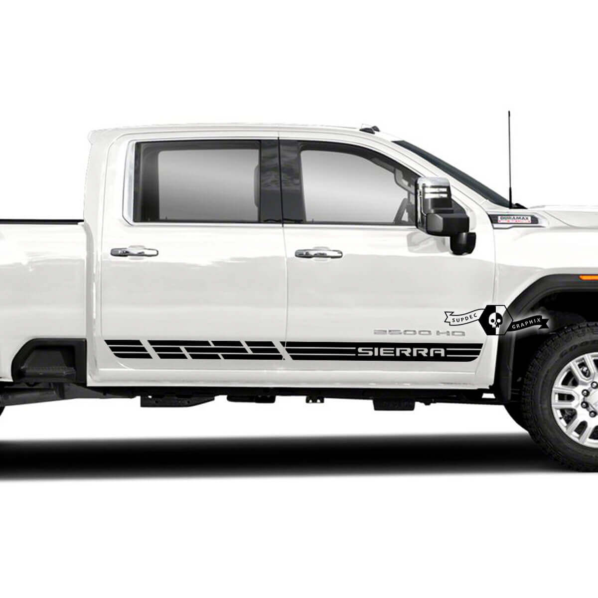 Kit de décalcomanies vinyles bandes latérales lettrage Sierra pour GMC Sierra 2500HD 2022