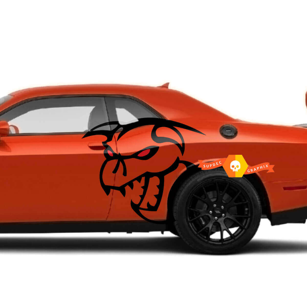 Kit de stickers vinyle ailes style Hellcat Demon pour Dodge Challenger Charger