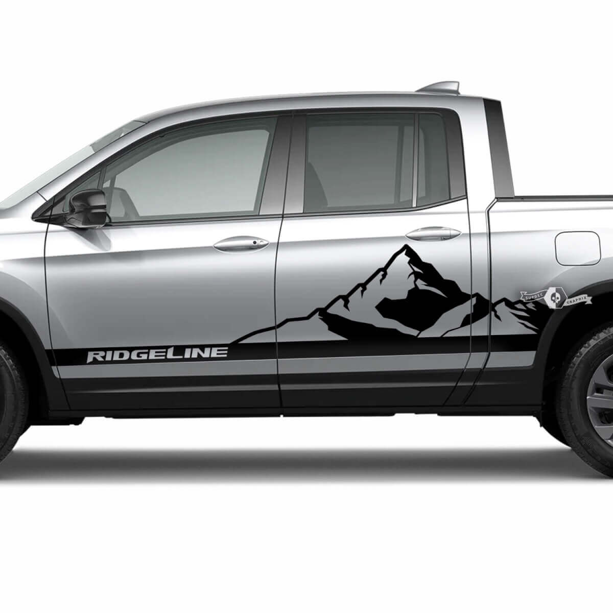 Paire 2023 Honda Ridgeline Mountains Vinyl Body Doors Sticker Sticker Graphics
