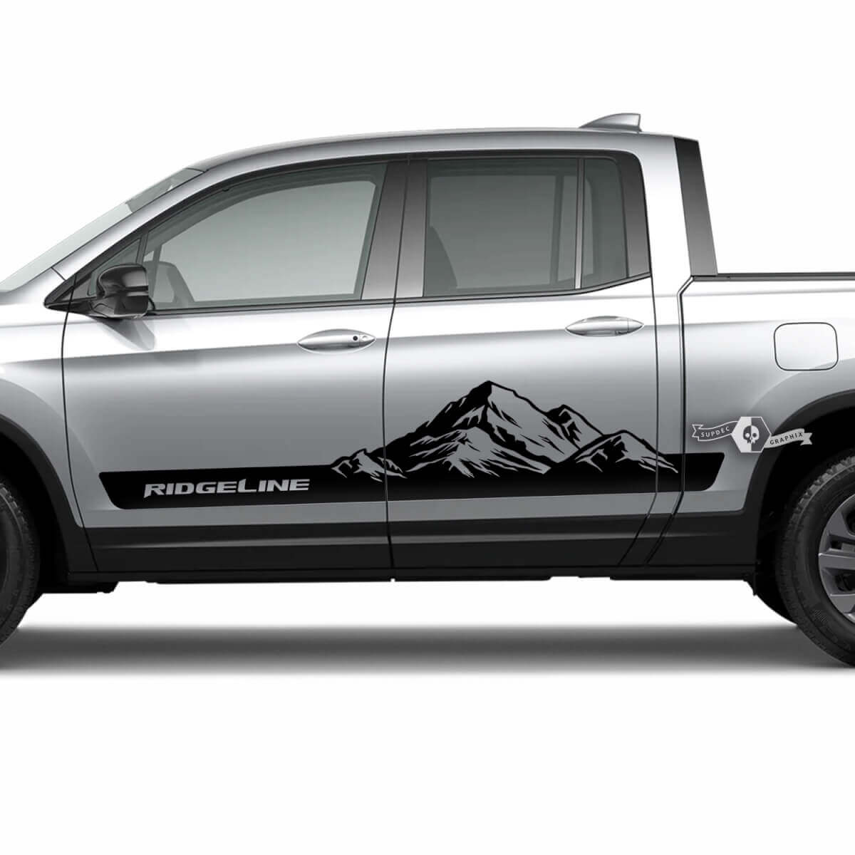 Paire 2023 Honda Ridgeline Mountains Vinyl Body Side Doors Sticker Sticker Graphics
